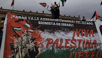 Reporte de una nueva manifestación en Bogotá en apoyo al pueblo palestino