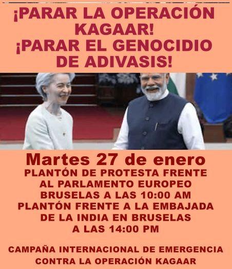 ¡Llamamiento a la movilización europea contra la Operación Kagaar y para denunciar el apoyo de la UE al régimen indio! 1